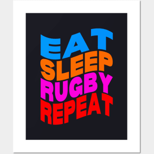 Eat sleep rugby repeat Posters and Art